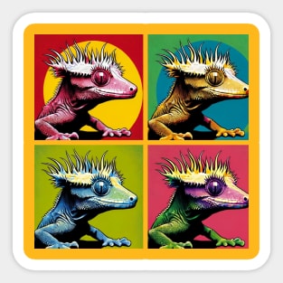 Pop Art Crested Gecko - Cool Lizard Sticker